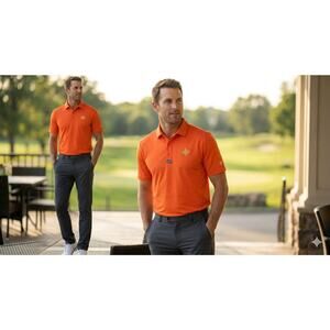 Levelwear Orange Golf Polo Shirt Size Medium NWT
